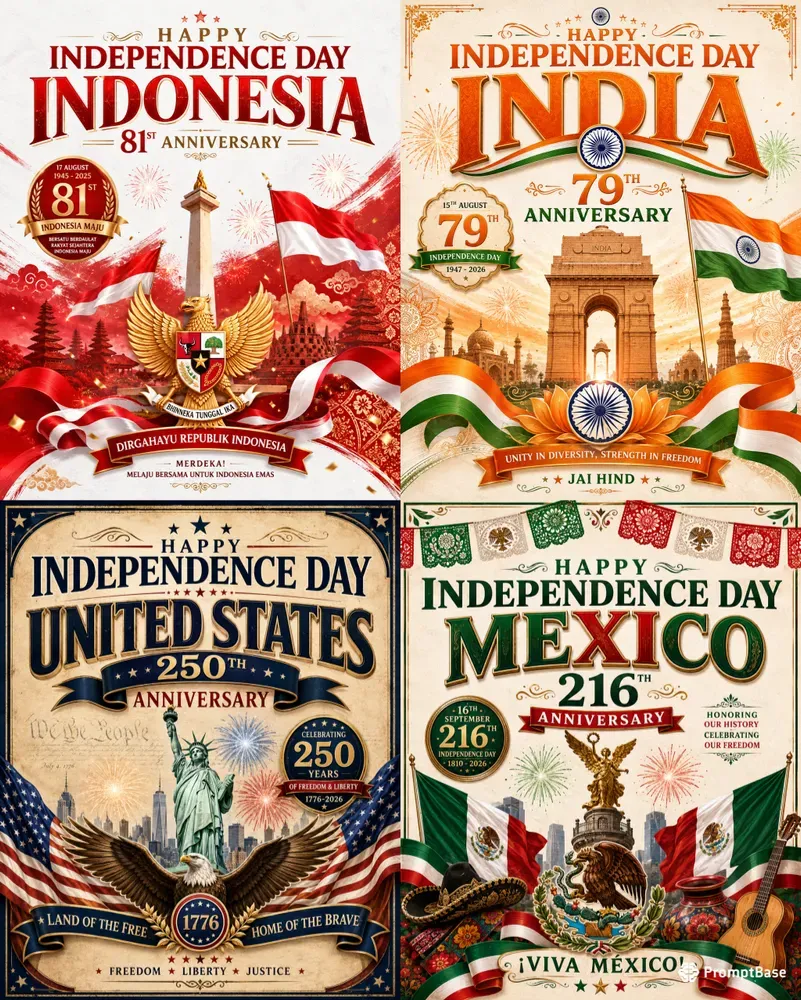 Independence Day Anniversary Posters