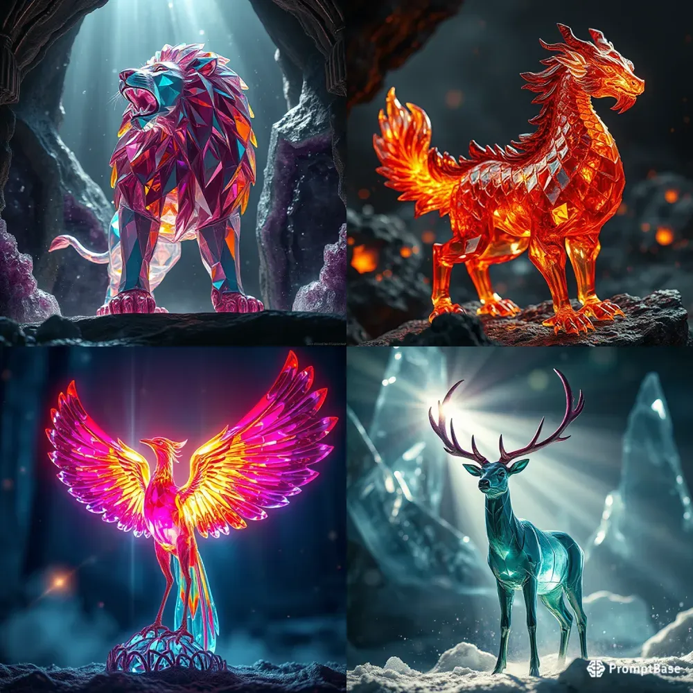 Luminous Prism Crystal Creatures