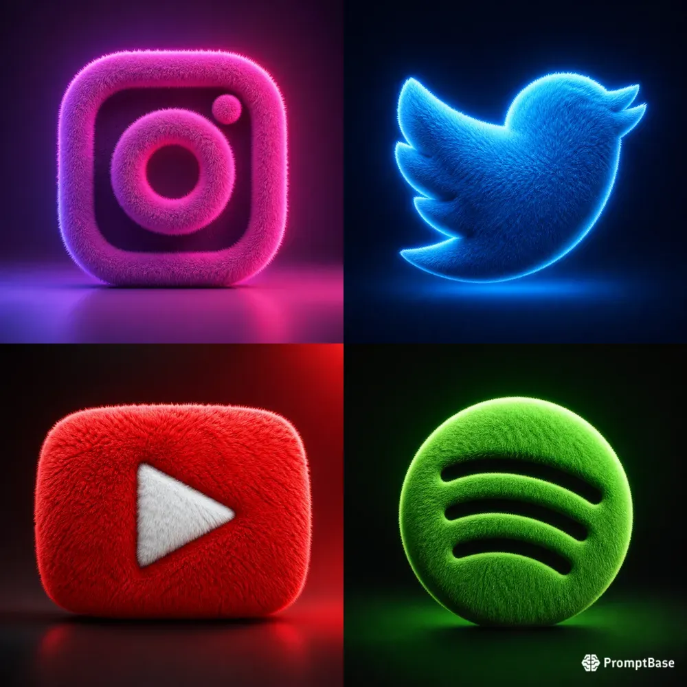 Fluffy Neon 3D Logo Generator