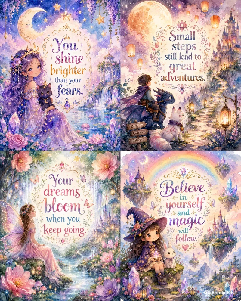 Fantasy Watercolor Motivation Quotes