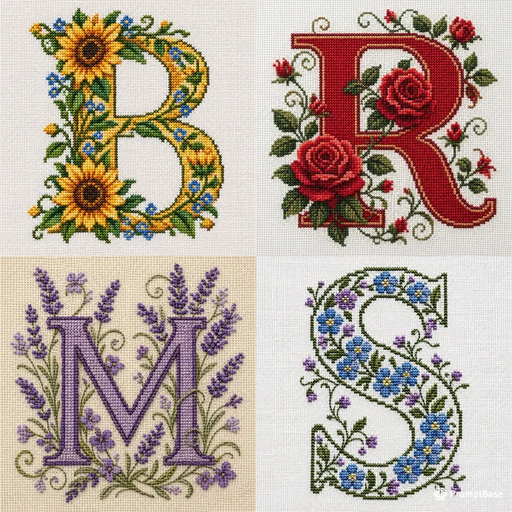 Floral Cross Stitch Alphabets
