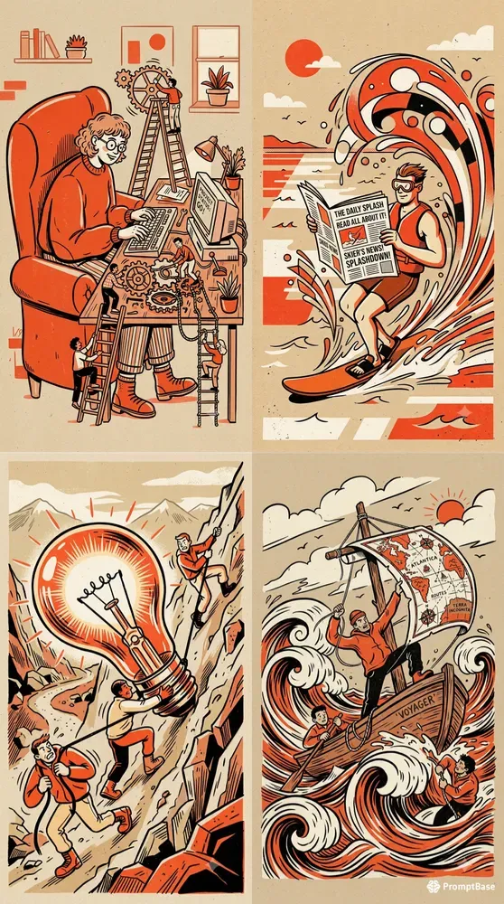 Midcentury Spot Art Style