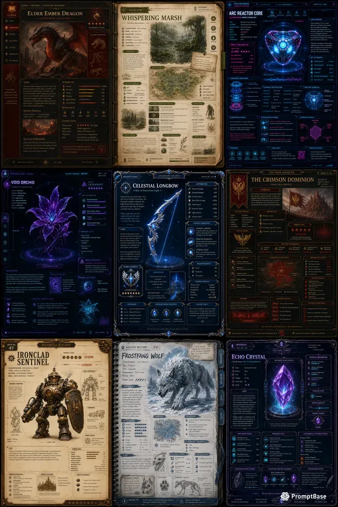 Video Game Codex Page Generator