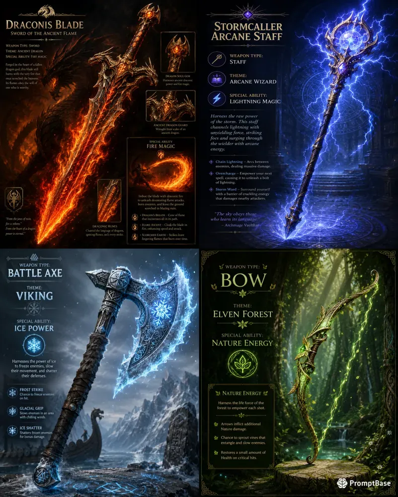 Fantasy Weapon Blueprint Generator