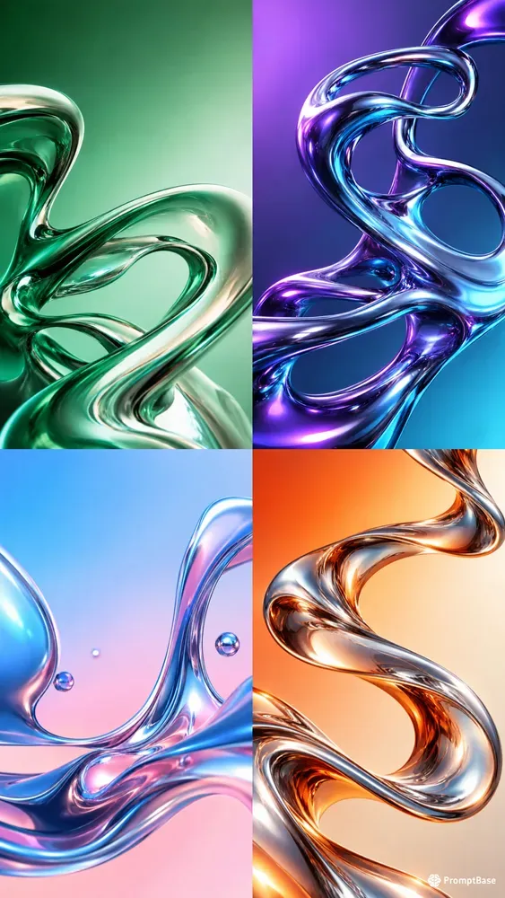 3D Instagram Carousel Chrome Backgrounds
