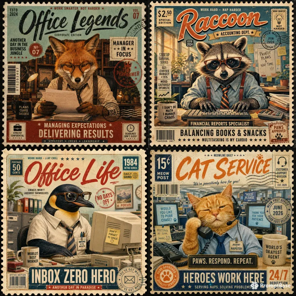 Retro Office Stamp Collections