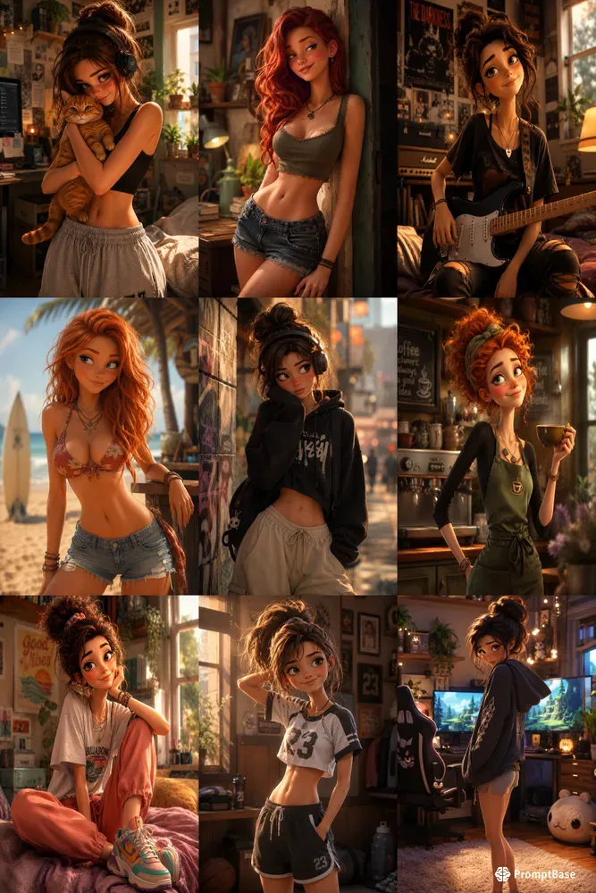 Stylized Cinematic 3D Girl Characters