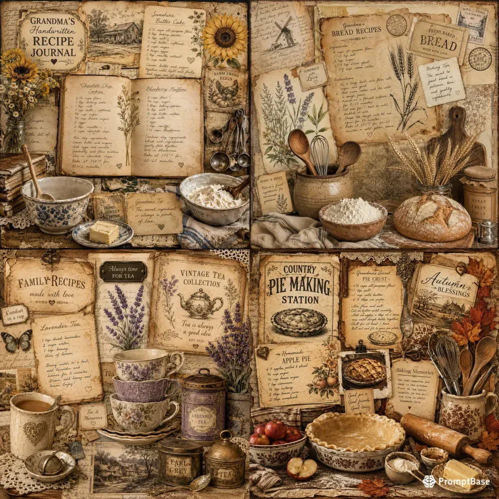 Vintage Kitchen Collages