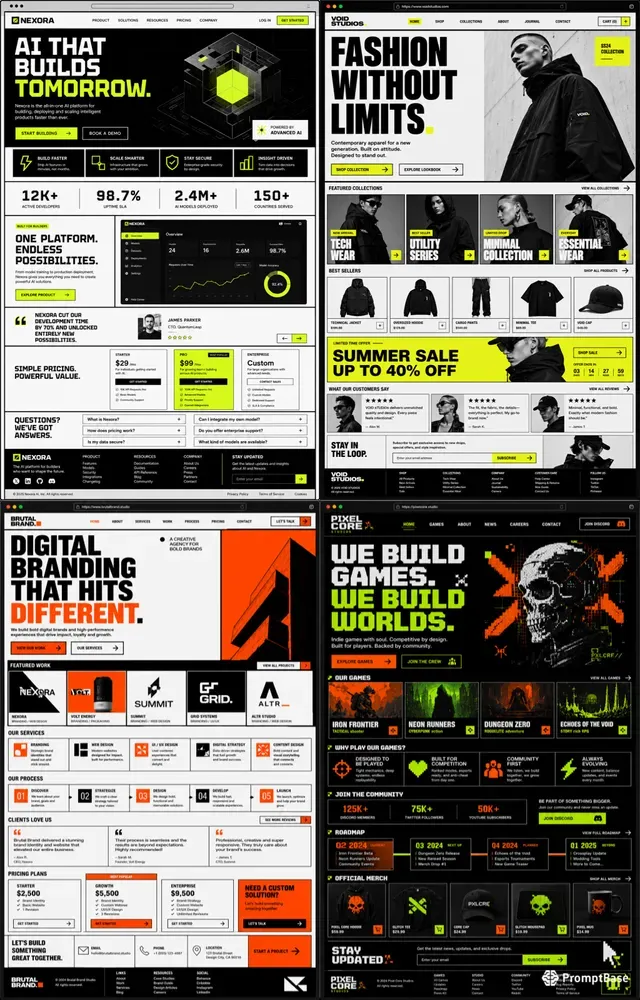 Brutalist Website Landing Page Generator