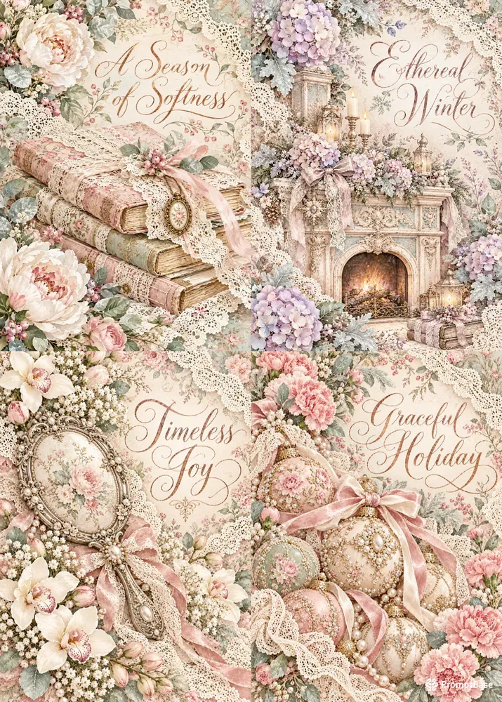 Shabby Chic Christmas Postcard Sets