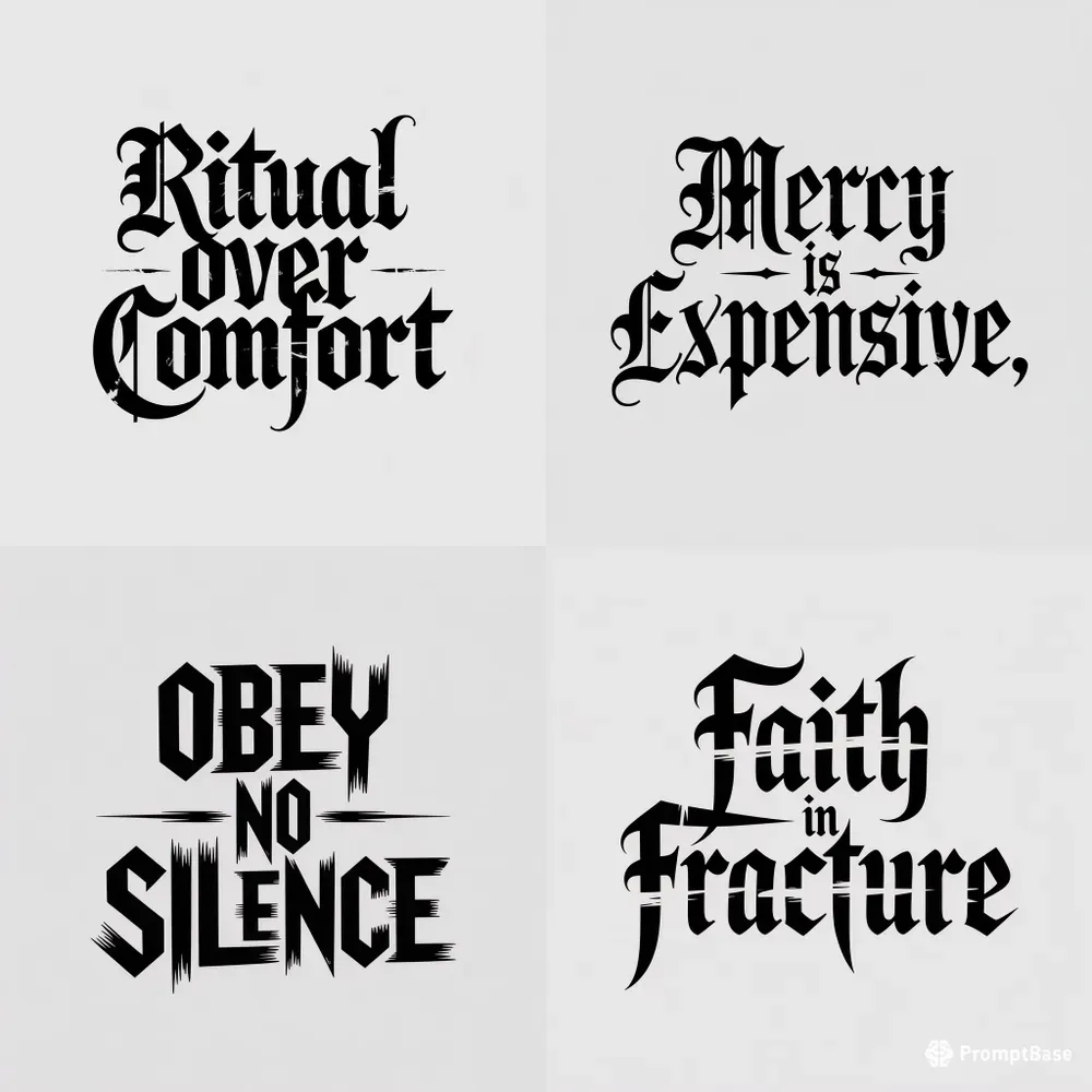 Raw Gothic Quote Sticker Designs
