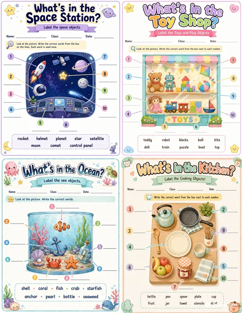 Kids Esl Labeling Worksheets