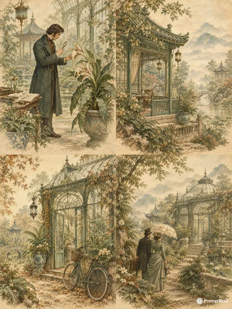 Antique Asian Botanical Junk Journals