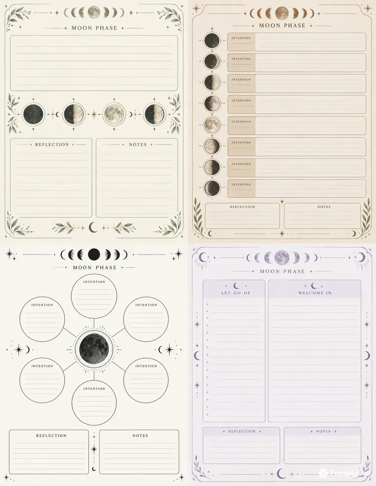 Astrology Moon Cycle Journal Printables