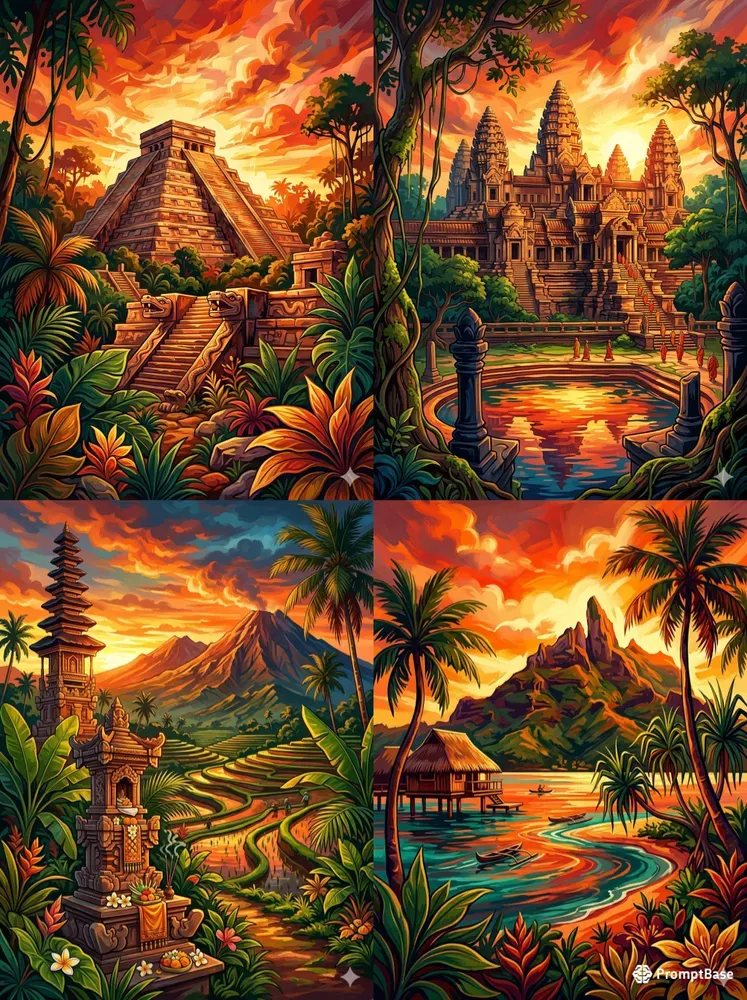 Cinematic Painterly Travel Posters