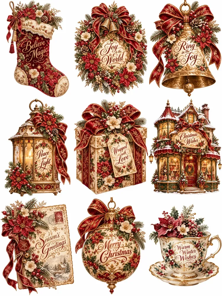 Festive Christmas Wishes Clipart