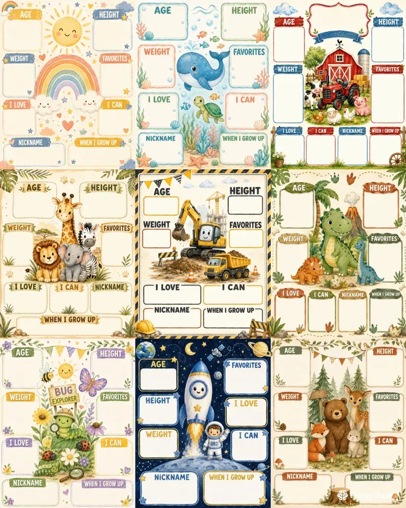 Kids Birthday Milestone Posters