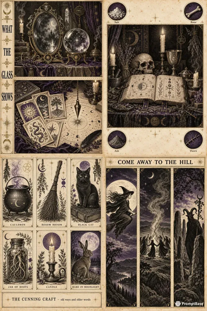 Witchcraft And Occult Engraving Sheets