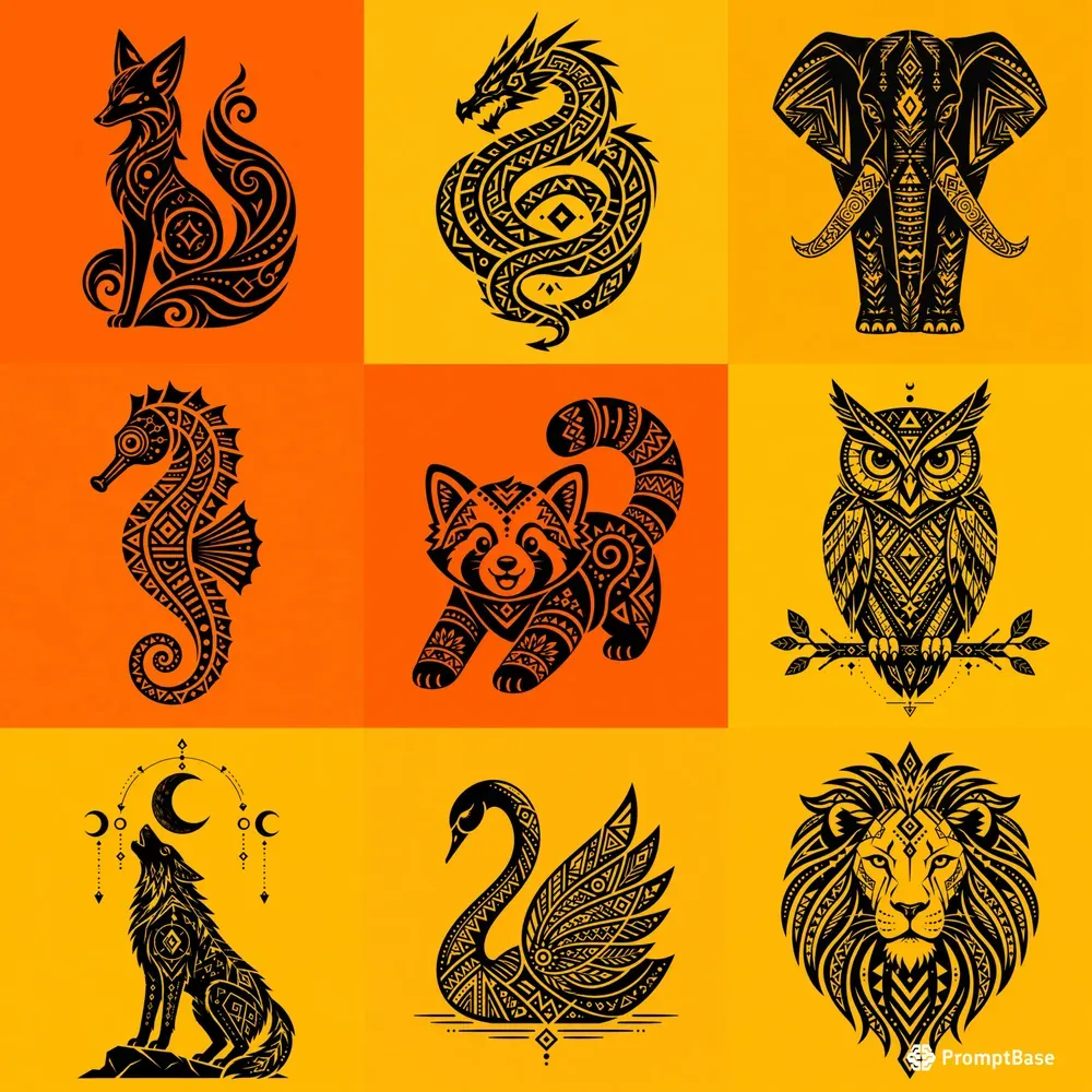 Minimalist Geometric Animal Icons