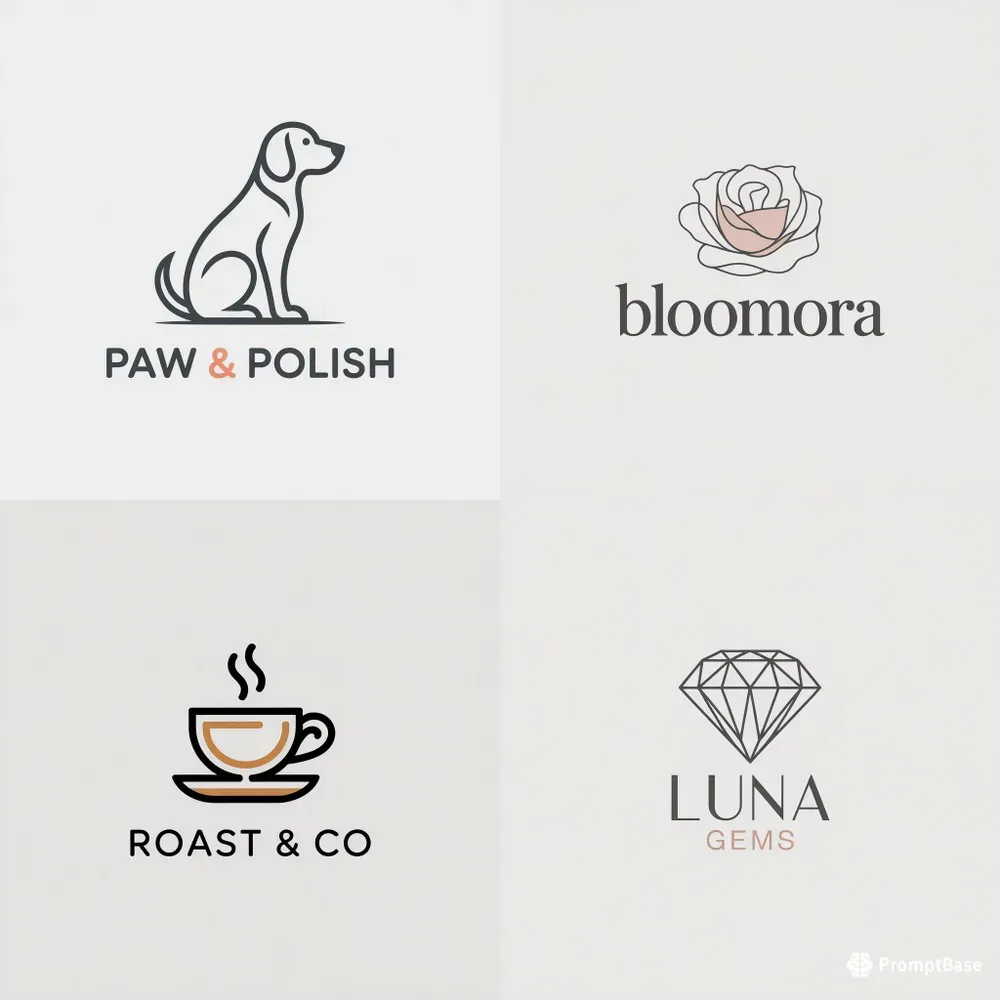 Elegant Minimal Lineart Logo Makers