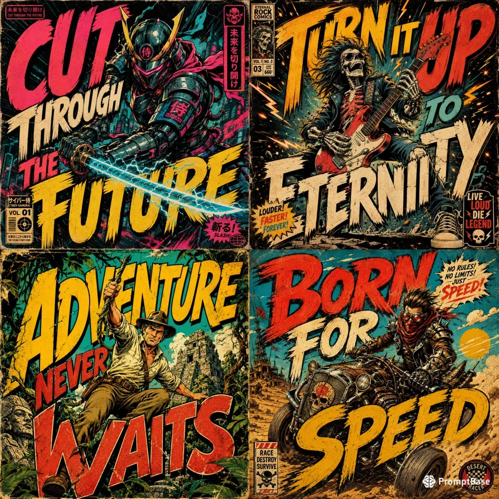 Explosive Typography Character Posters