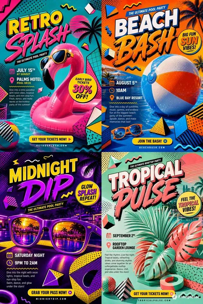 Summer Party Event Flyer Graphics