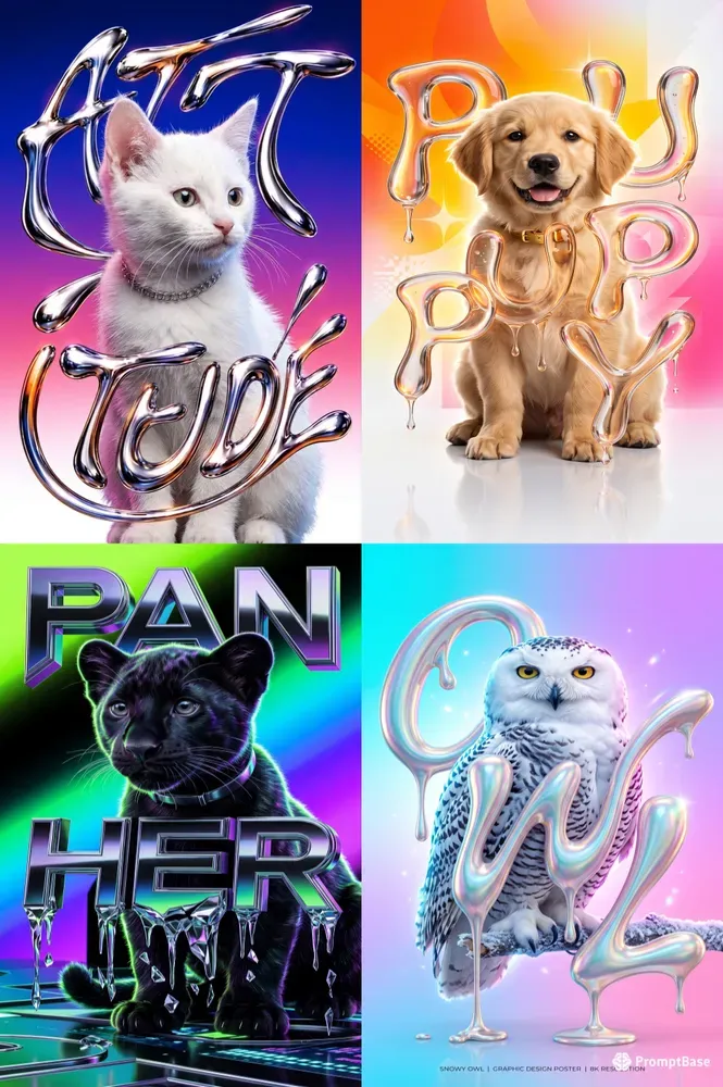 Liquid Chrome Posters