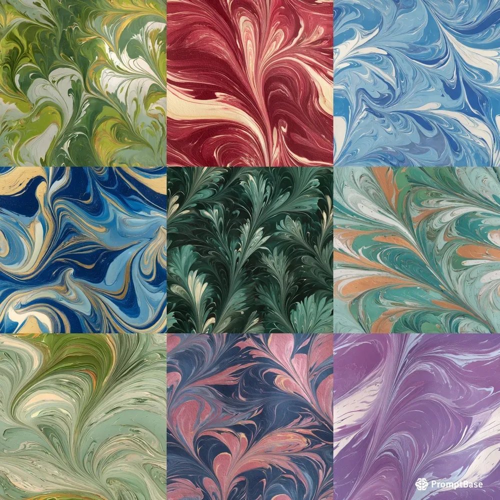 Colourful Marbled Paper Seamless Patterns