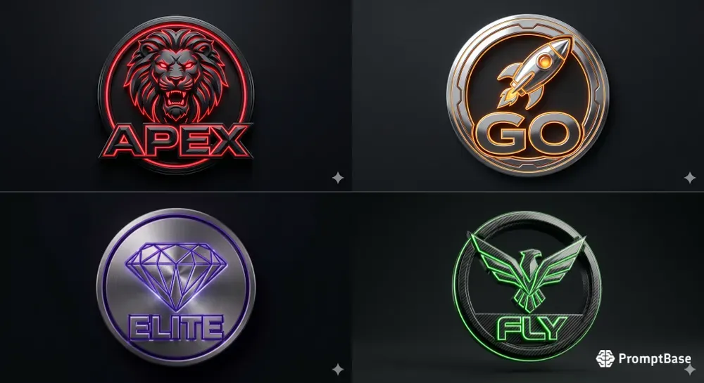 3D Holographic Glass Emblem Logos