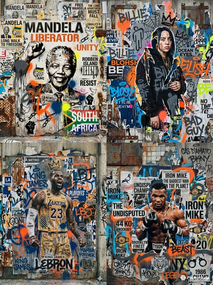 Grunge Collage Celebrity Street Posters