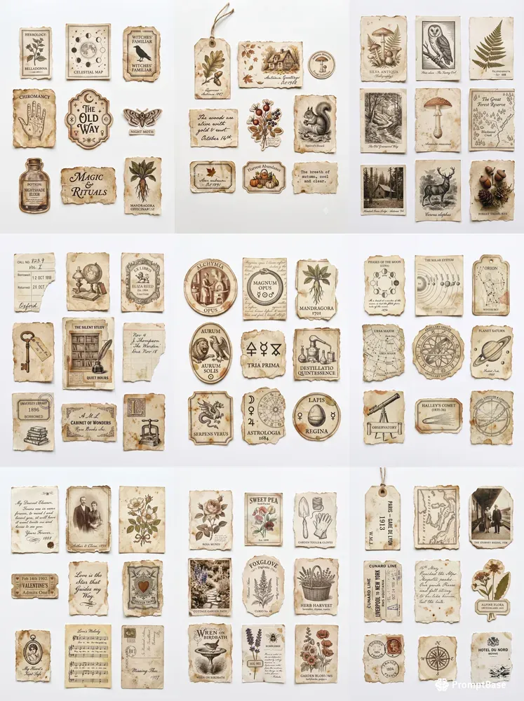 Vintage Junk Journal Scrapbook Cutouts