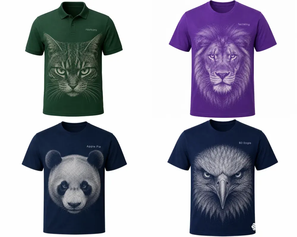 Animal Or Bird Face Prints On Shirts