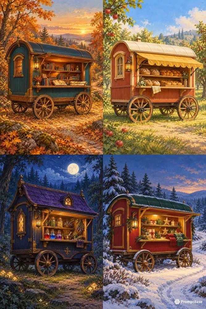 Cozy Fantasy Shop Wagons