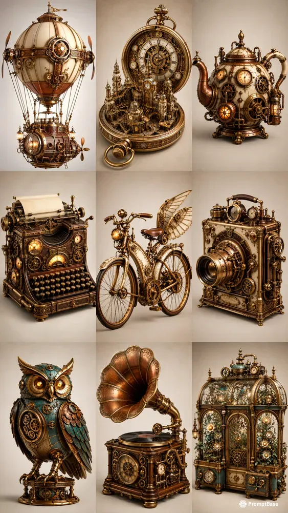 Aesthetic 3d Steampunk Illustrations