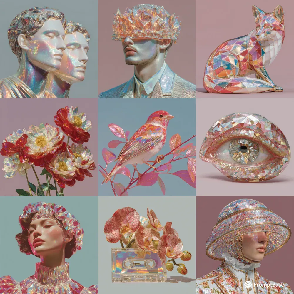 Iridescent Portrait Collage Art