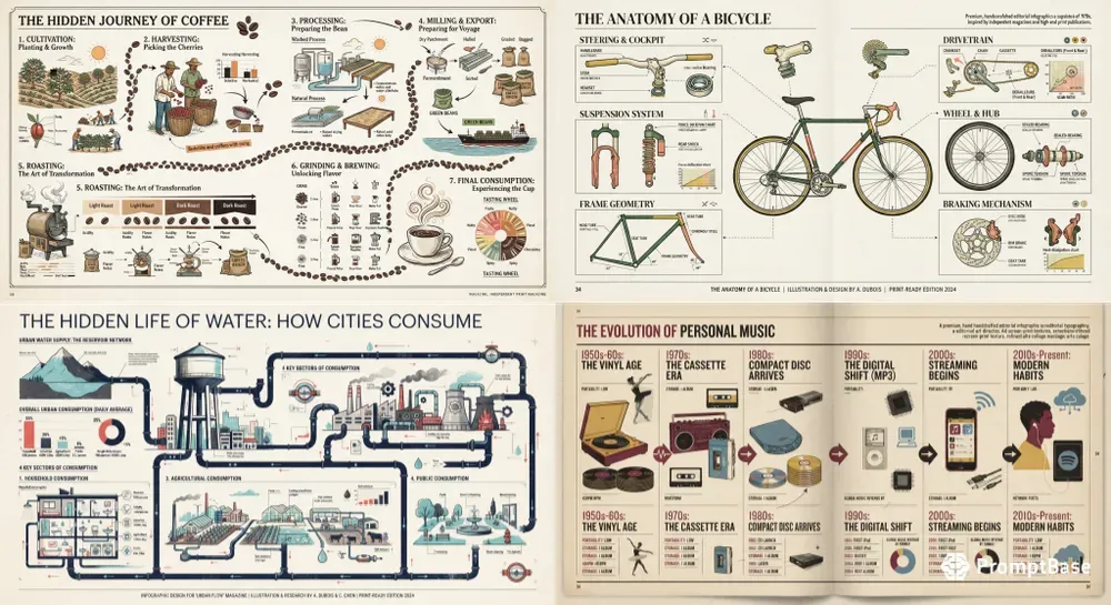 Handcrafted Editorial Infographic Designs