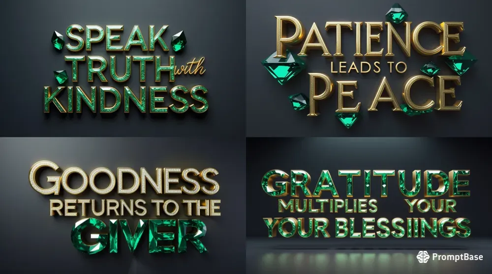 Luxury 3D Gold Quote Typographies