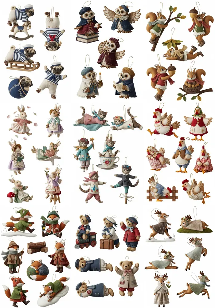 French Felt Ornament Collections