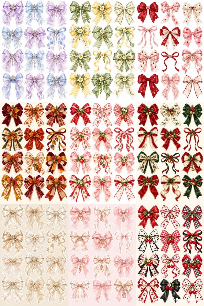 Coquette Bows Sticker Sheets For Etsy