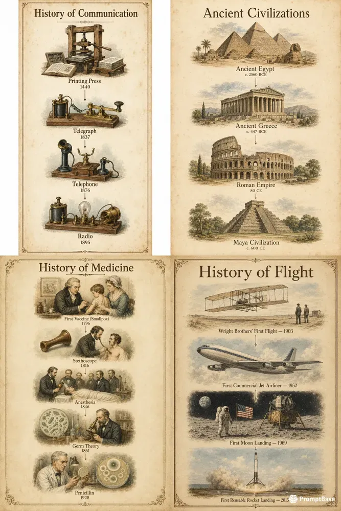 Vintage Historical Timeline Generator