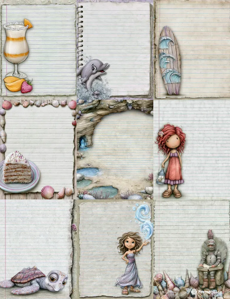 Seaside Love Story Plain Papers