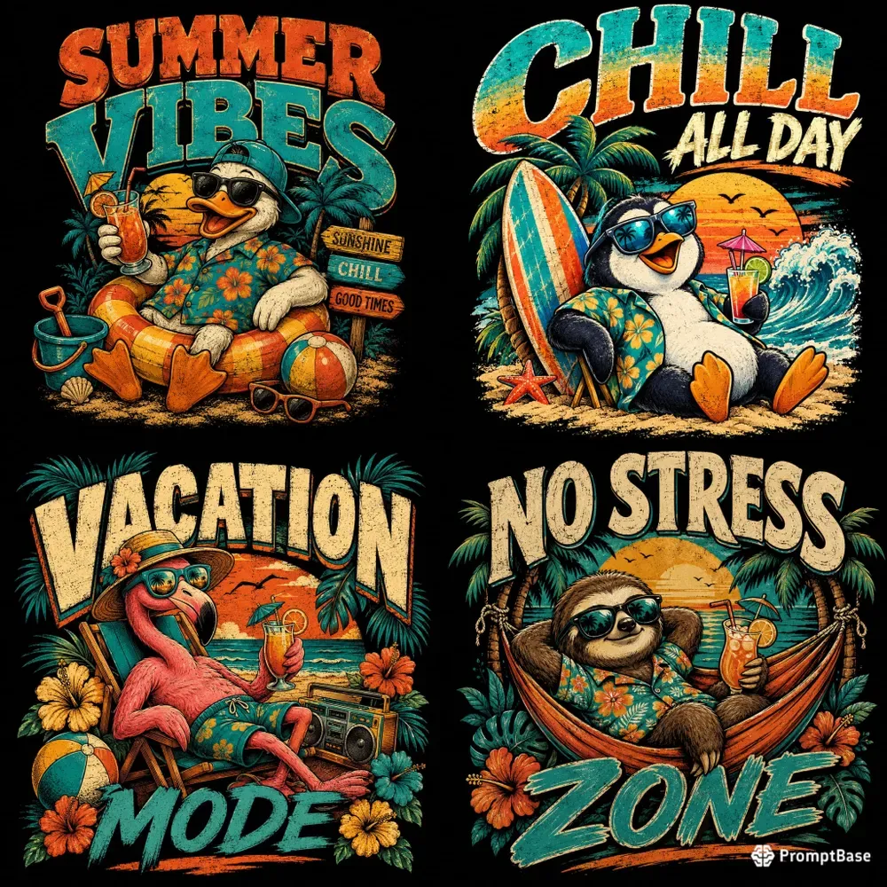 Summer Animal Tshirt Designs