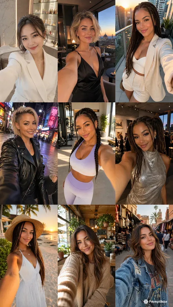 Hyperrealistic Influencer Selfies