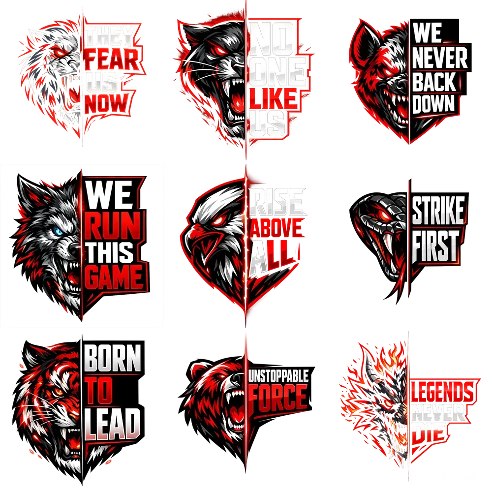 Split Animal Text Logos