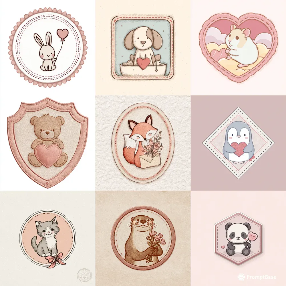Storybook Valentine Badges