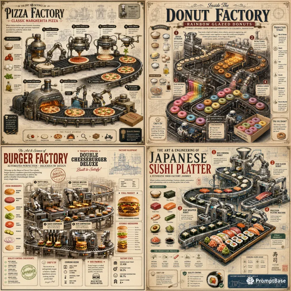 Food Factory Infographic Posters