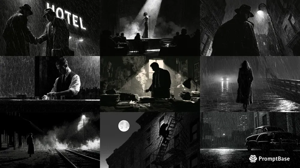 Inked Film Noir Scenes