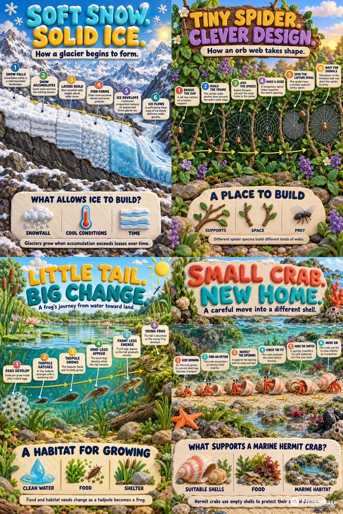 3D Clay Growth Process Infographics