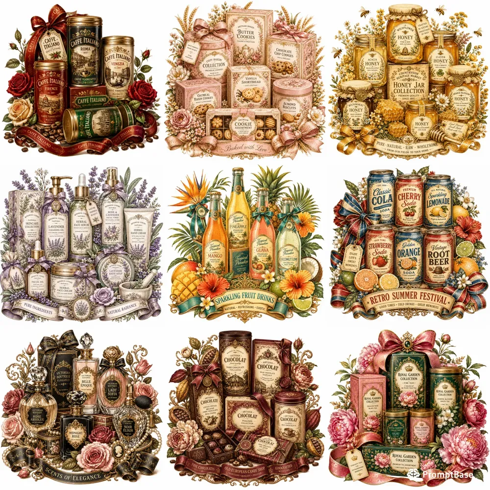 Vintage Product Bundle Illustrations