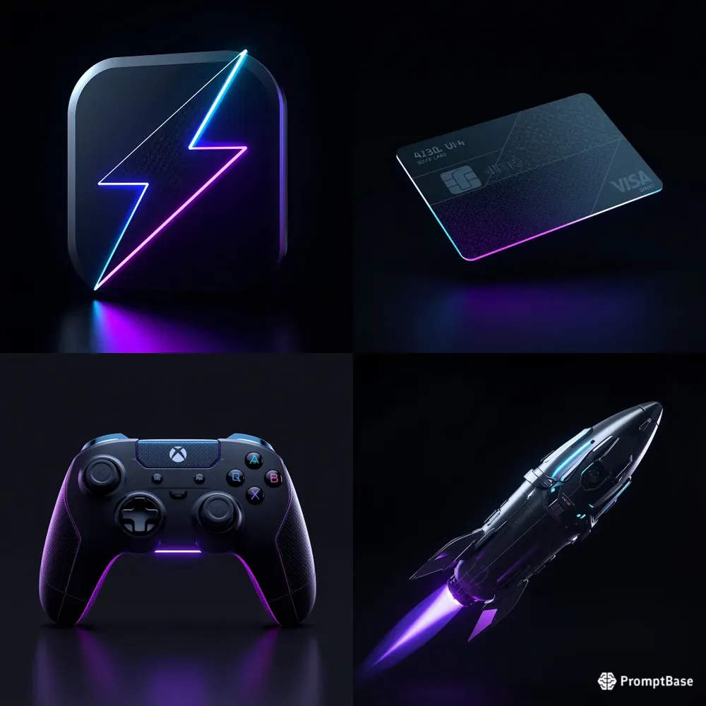 3D Cyberpunk Dark Mode Icons